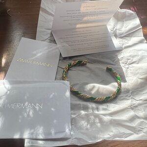 Zimmermann Emerald and Gold Twisted Bracelet